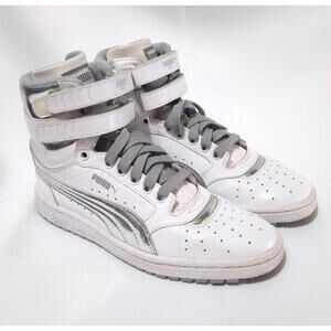 Puma Sky 2 Hi Foil Jr 6C Sneaker‎ Silver Lace-Up High Top Double Strap Kids